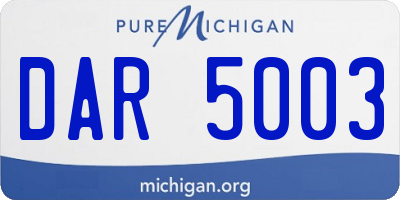 MI license plate DAR5003