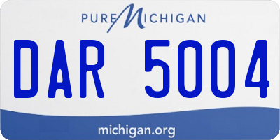 MI license plate DAR5004