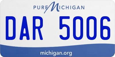 MI license plate DAR5006