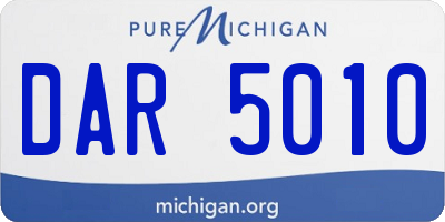 MI license plate DAR5010