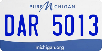 MI license plate DAR5013