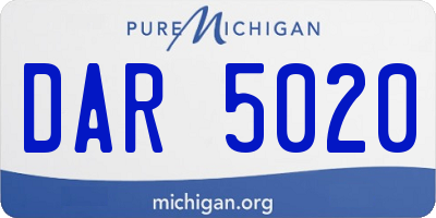 MI license plate DAR5020