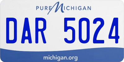 MI license plate DAR5024