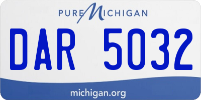 MI license plate DAR5032