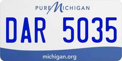 MI license plate DAR5035