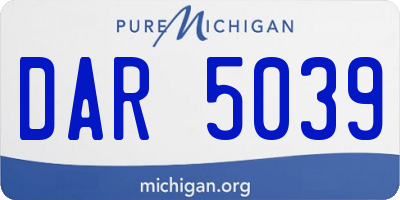 MI license plate DAR5039