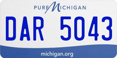 MI license plate DAR5043