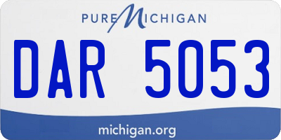 MI license plate DAR5053