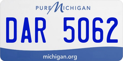MI license plate DAR5062