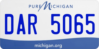 MI license plate DAR5065