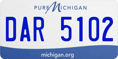 MI license plate DAR5102