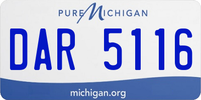 MI license plate DAR5116