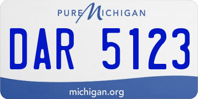 MI license plate DAR5123