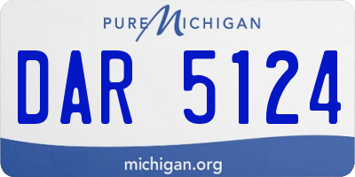 MI license plate DAR5124