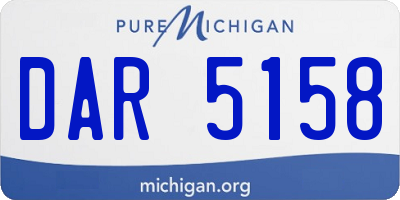 MI license plate DAR5158