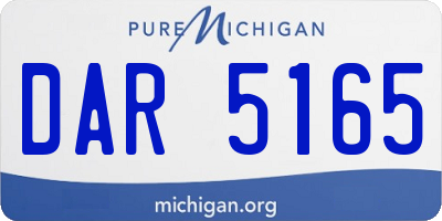 MI license plate DAR5165