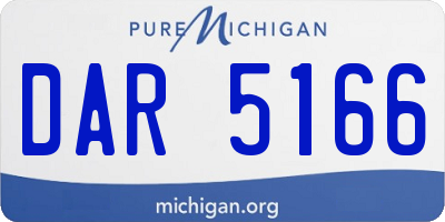 MI license plate DAR5166