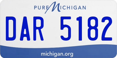 MI license plate DAR5182