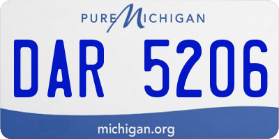 MI license plate DAR5206