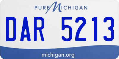 MI license plate DAR5213