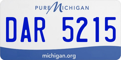 MI license plate DAR5215