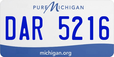 MI license plate DAR5216
