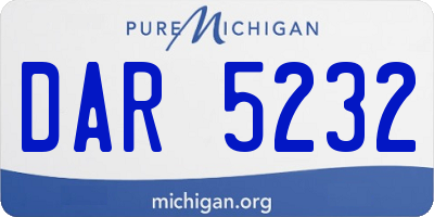 MI license plate DAR5232