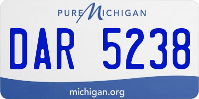 MI license plate DAR5238