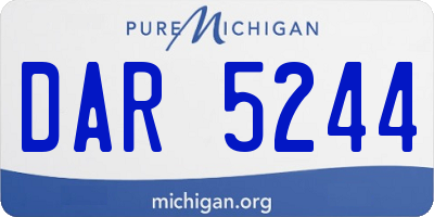 MI license plate DAR5244