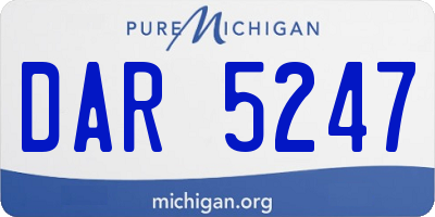 MI license plate DAR5247