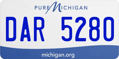 MI license plate DAR5280
