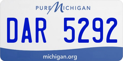 MI license plate DAR5292