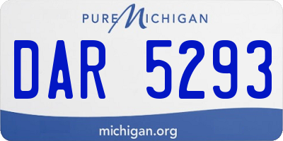 MI license plate DAR5293