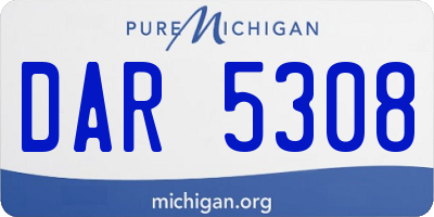 MI license plate DAR5308