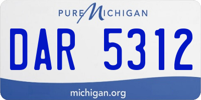 MI license plate DAR5312
