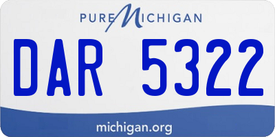 MI license plate DAR5322