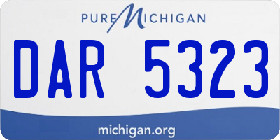 MI license plate DAR5323