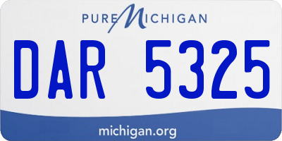 MI license plate DAR5325