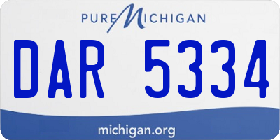 MI license plate DAR5334