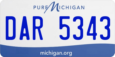 MI license plate DAR5343