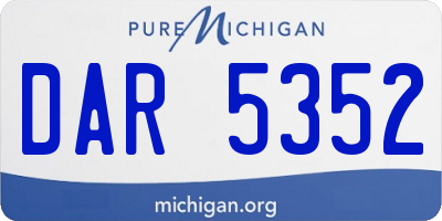 MI license plate DAR5352