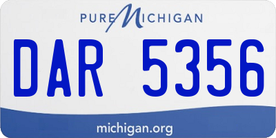 MI license plate DAR5356