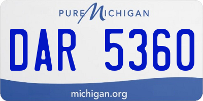 MI license plate DAR5360