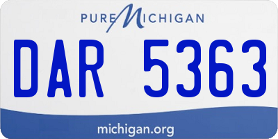 MI license plate DAR5363