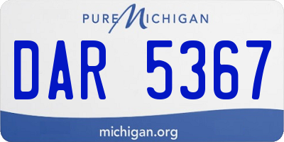 MI license plate DAR5367