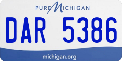 MI license plate DAR5386