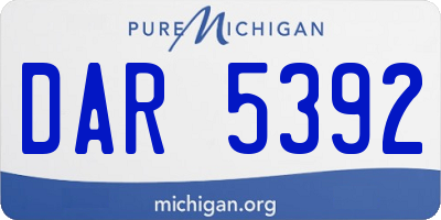 MI license plate DAR5392