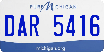 MI license plate DAR5416