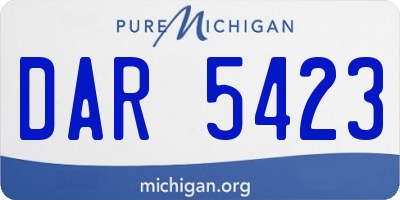 MI license plate DAR5423