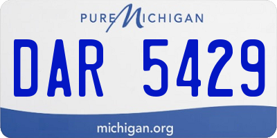 MI license plate DAR5429